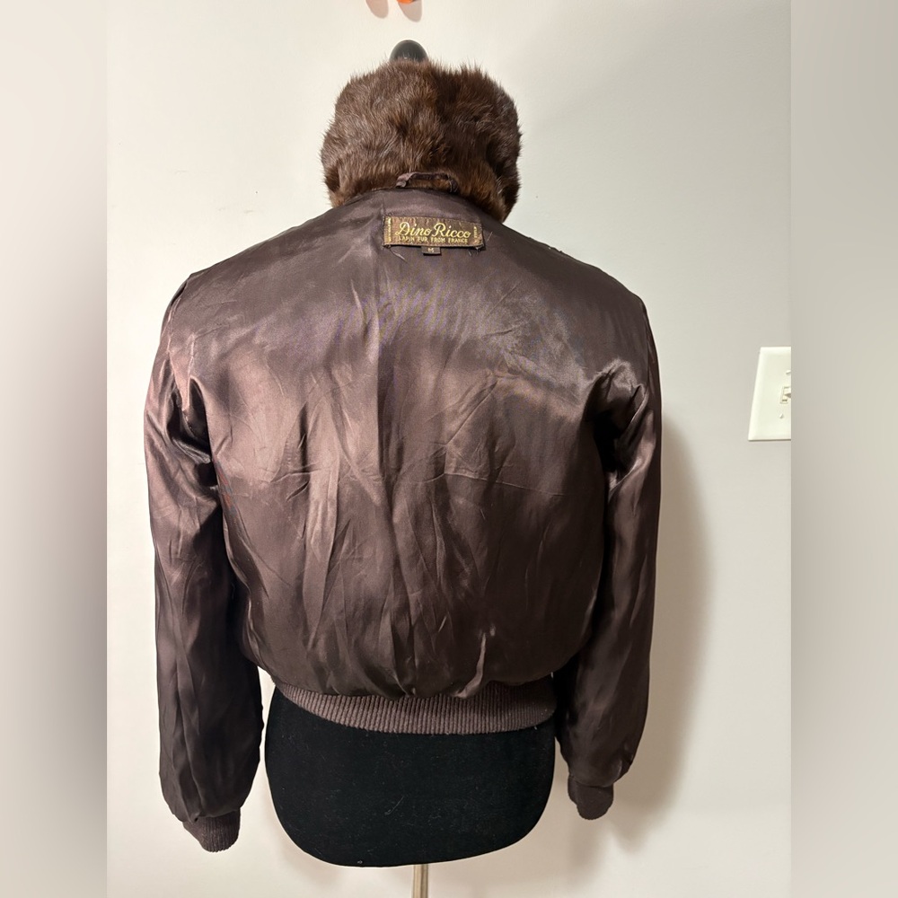 Vintage Dino Ricco Rabbit Fur Bomber Jacket size M - Picture 10 of 13